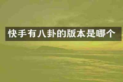 快手有八卦的版本是哪个