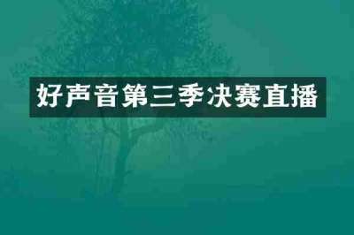 好声音第三季决赛直播
