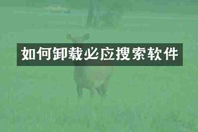 如何卸载必应搜索软件