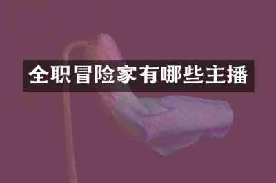 全职冒险家有哪些主播