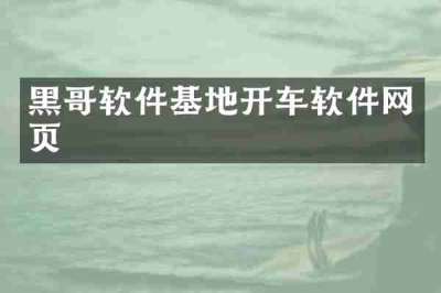 黑哥软件基地开车软件网页
