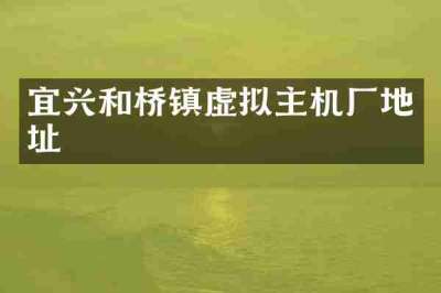 宜兴和桥镇虚拟主机厂地址