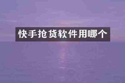 快手抢货软件用哪个