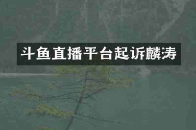 斗鱼直播平台起诉麟涛