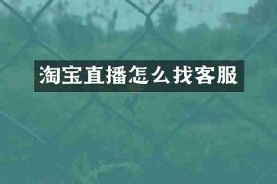 淘宝直播怎么找客服