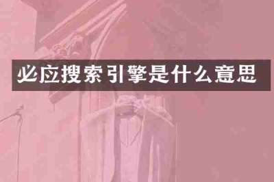 必应搜索引擎是什么意思
