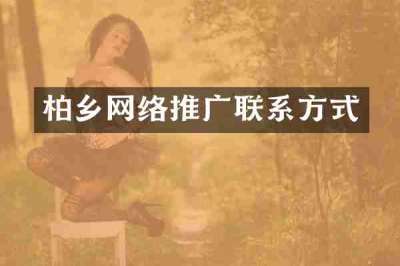 柏乡网络推广联系方式