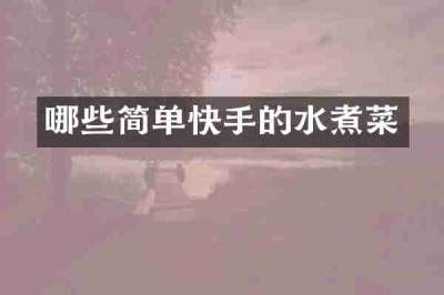 哪些简单快手的水煮菜