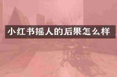 小红书摇人的后果怎么样