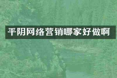 平阴网络营销哪家好做啊