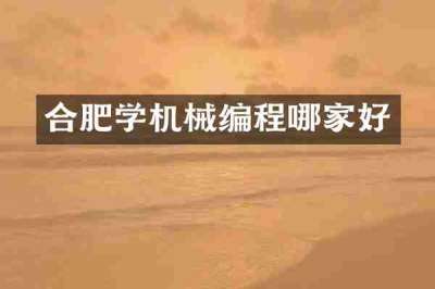 合肥学机械编程哪家好