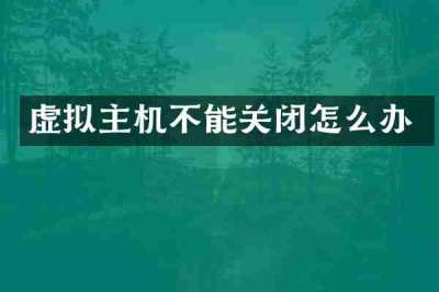 虚拟主机不能关闭怎么办