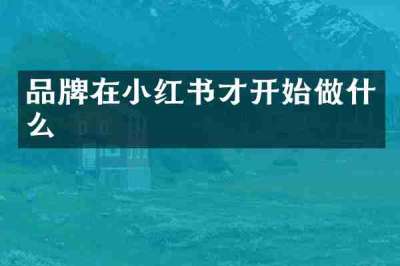 品牌在小红书才开始做什么