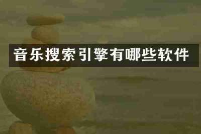 音乐搜索引擎有哪些软件
