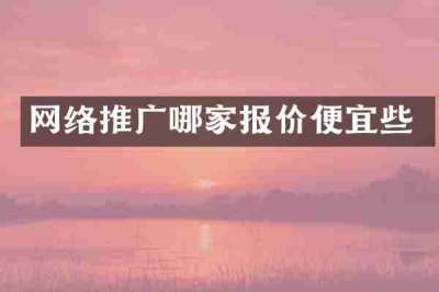 网络推广哪家报价便宜些