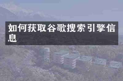 如何获取谷歌搜索引擎信息