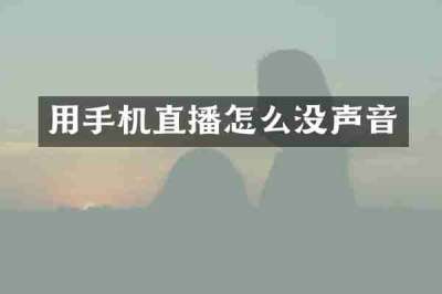 用手机直播怎么没声音