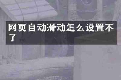 网页自动滑动怎么设置不了