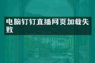 电脑钉钉直播网页加载失败