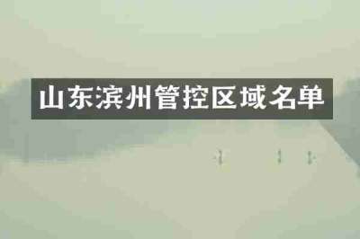 山东滨州管控区域名单