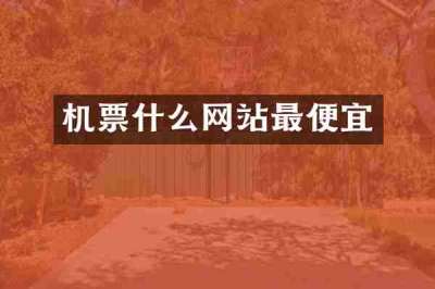 机票什么网站最便宜