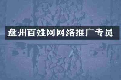 盘州百姓网网络推广专员