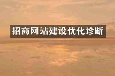 招商网站建设优化诊断