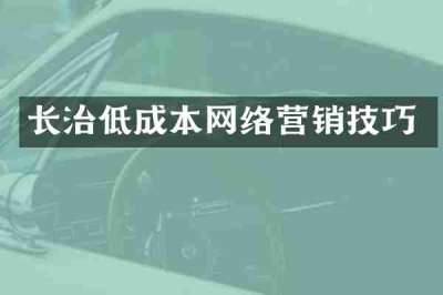 长治低成本网络营销技巧