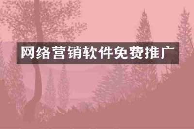 网络营销软件免费推广