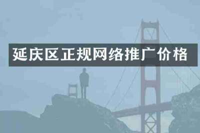 延庆区正规网络推广价格