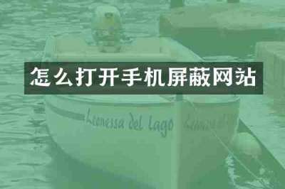 怎么打开手机屏蔽网站
