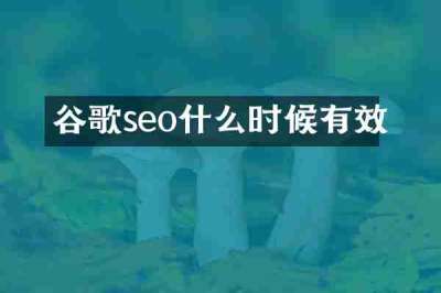 谷歌seo什么时候有效