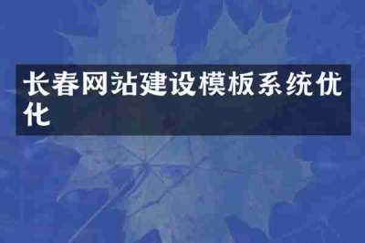 长春网站建设模板系统优化