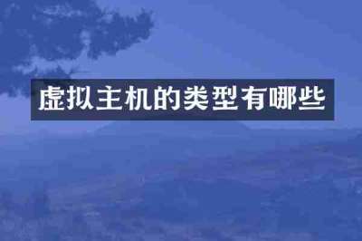 虚拟主机的类型有哪些