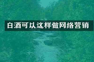 白酒可以这样做网络营销
