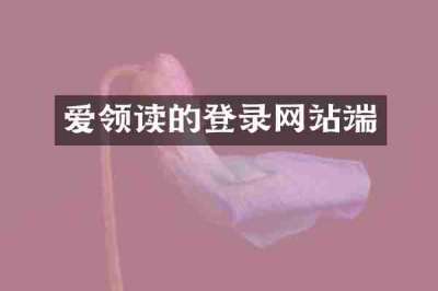 爱领读的登录网站端