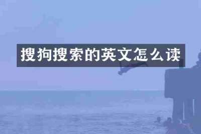 搜狗搜索的英文怎么读