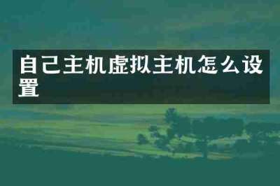 自己主机虚拟主机怎么设置