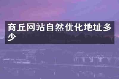 商丘网站自然优化地址多少