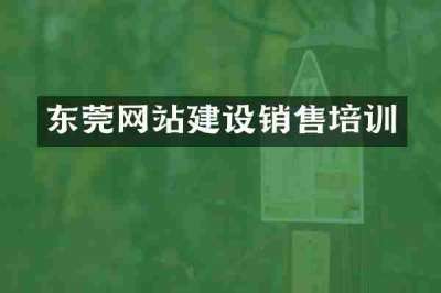 东莞网站建设销售培训
