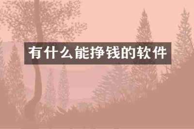 有什么能挣钱的软件