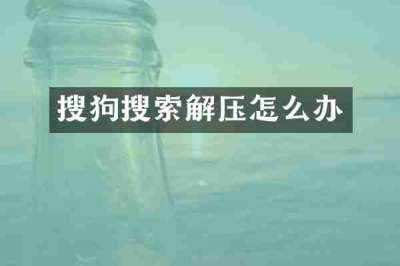 搜狗搜索解压怎么办