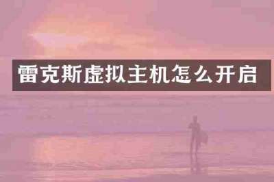 雷克斯虚拟主机怎么开启