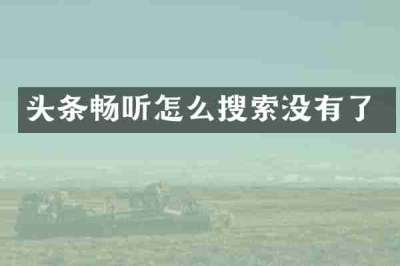 头条畅听怎么搜索没有了