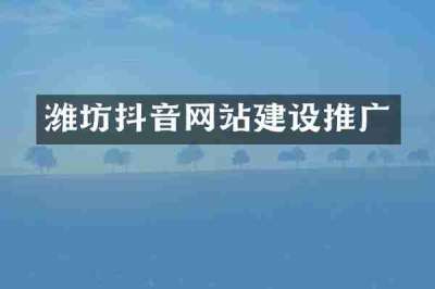 潍坊抖音网站建设推广