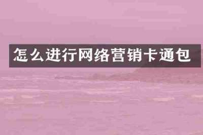 怎么进行网络营销卡通包
