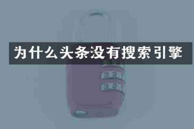 为什么头条没有搜索引擎