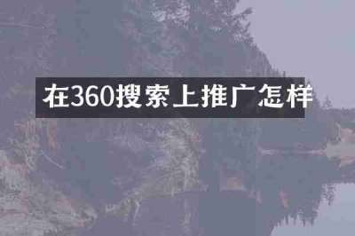 在360搜索上推广怎样