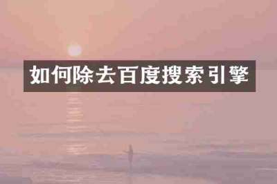 如何除去百度搜索引擎