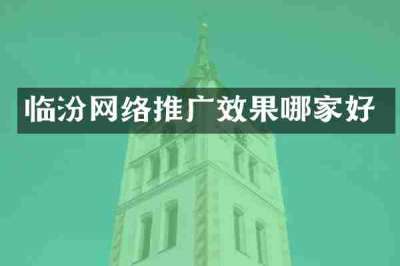 临汾网络推广效果哪家好